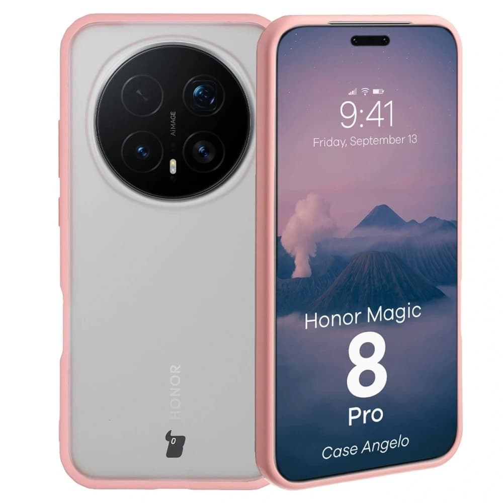 Bizon Case Angelo Honor Magic8 Pro poloprůhledný s světle růžovým rámem
 - 1