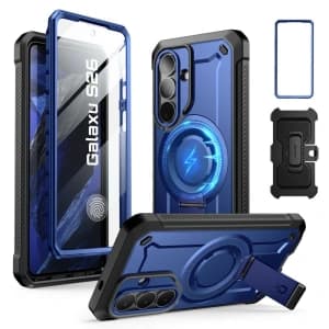 Etui + 2x szkło hartowane Supcase Unicorn Beetle Pro Mag MagSafe do Samsung Galaxy S26 Cobalt