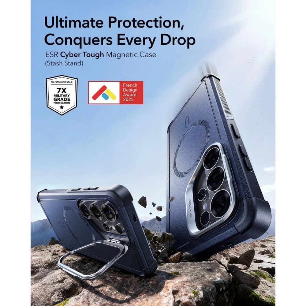 ESR Cyber Tough Kickstand MagSafe Samsung Galaxy S26 Ultra Fekete
 - 3