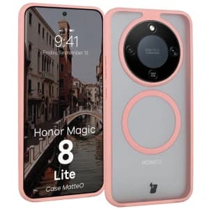 Bizon Case MatteO Magnetic Honor Magic8 Lite smoky light pink