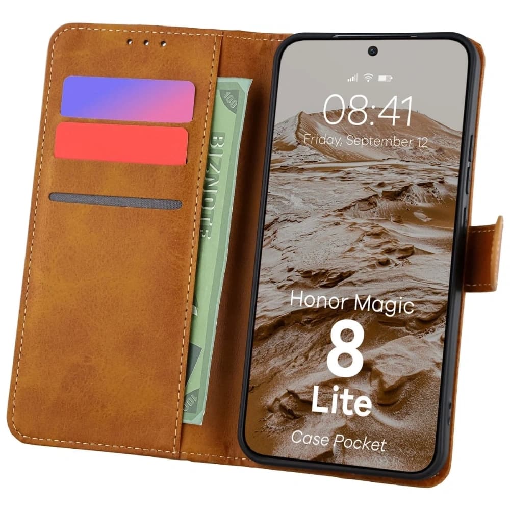Bizon Case PocketHonor Magic8 Lite brown - 1