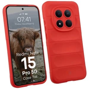 Pancerne etui Bizon Case Tur do Xiaomi Redmi Note 15 Pro 5G czerwone