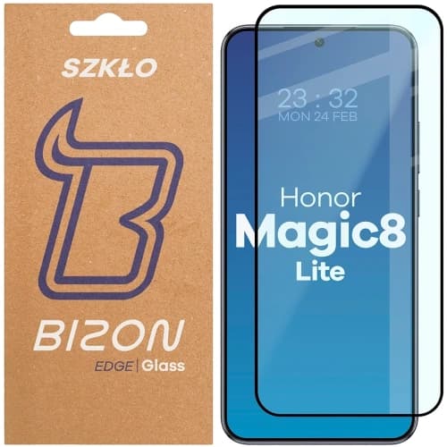 Bizon Glass Edge 2 Honor Magic8 Lite fekete kerettel

