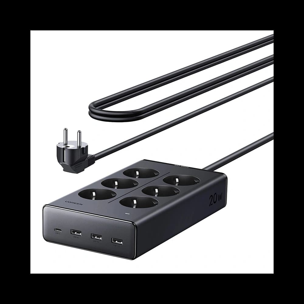 UGREEN S622 Steckdosenleiste 6xAC + 3xUSB + USB-C GaN 1.5m (schwarz)
 - 3
