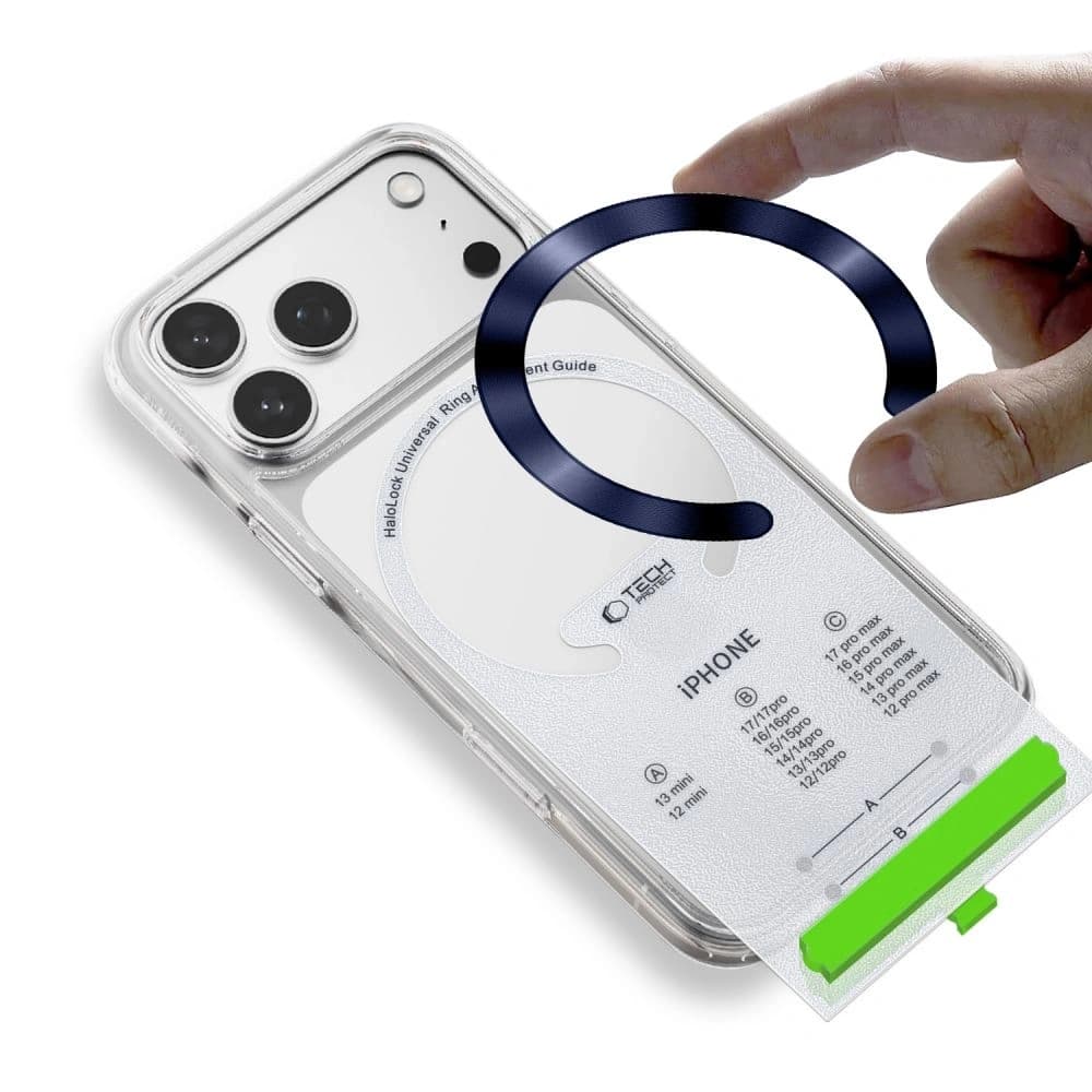 Tech-Protect MMP-210 Magnetický MagSafe Kroužek Tmavě Modrý a Stříbrný [2 BALENÍ]
 - 5