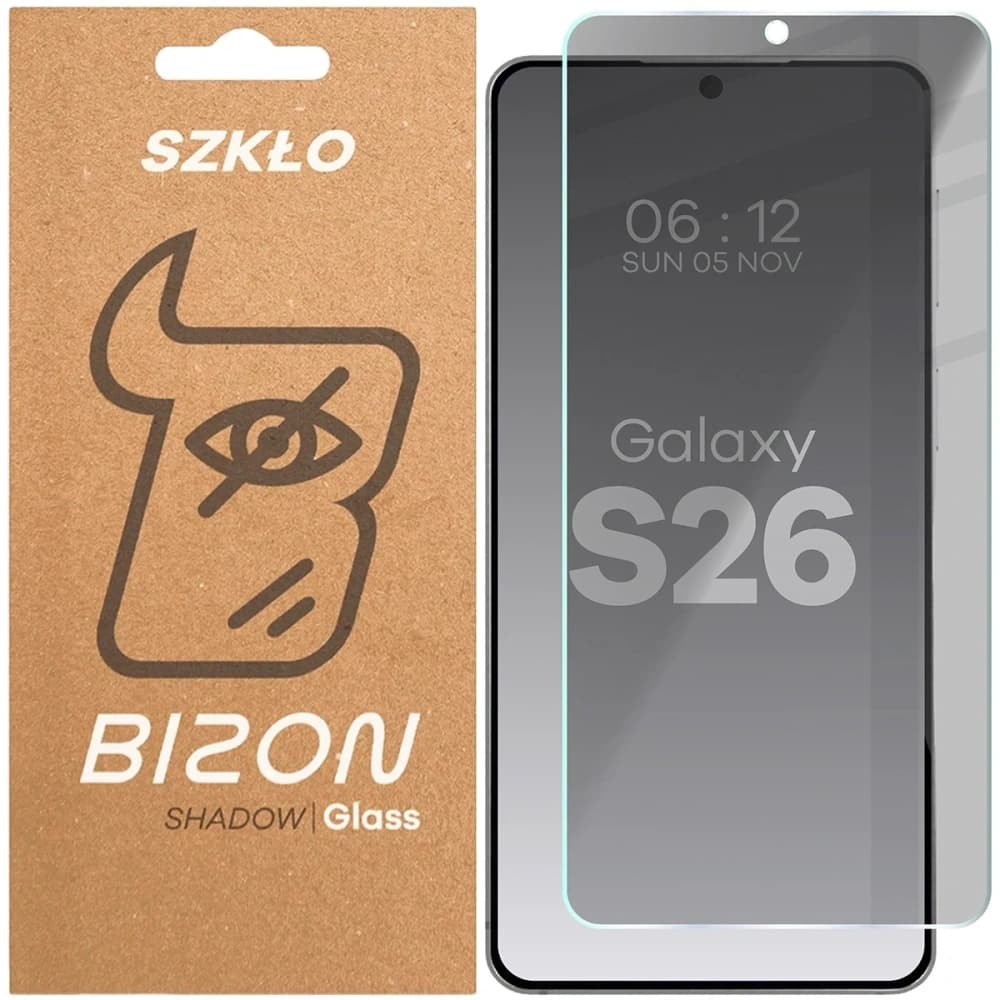 Prywatyzujące szkło hartowane Bizon Glass Clear Shadow do Samsung Galaxy S26 przyciemniane - 1