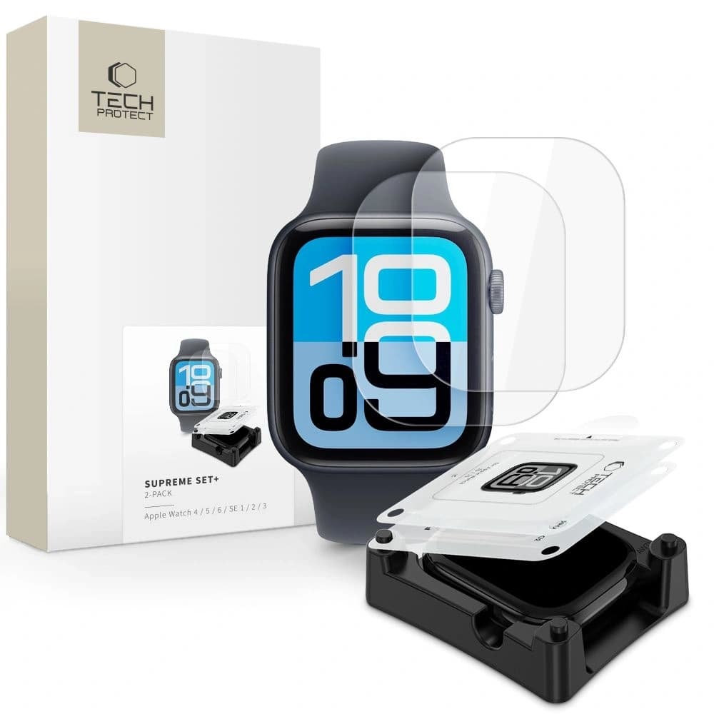 Tech-Protect Supreme Set+ Apple Watch 4 / 5 / 6 / SE 1 / 2 / 3 44mm Átlátszó [2 CSOMAG]
 - 1