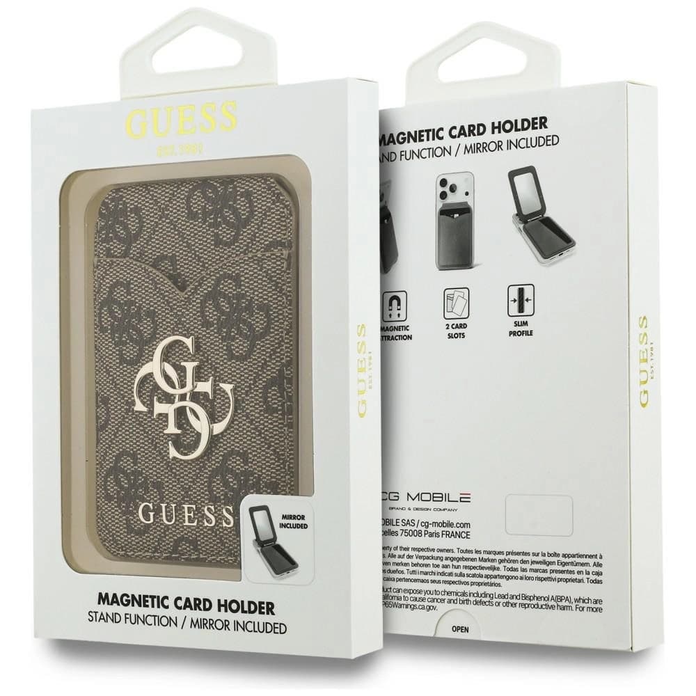 Guess 4G Stand & Mirror MagSafe Wallet Brown - 7