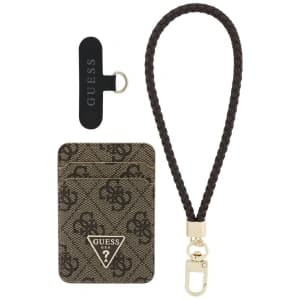 Guess triangle MagSafe Wallet + Hand strap Brown