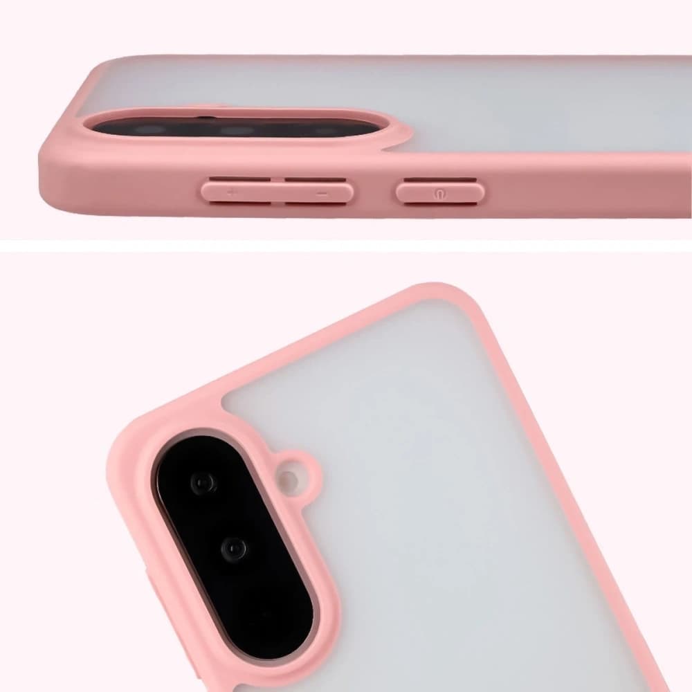 Bizon Case Angelo Samsung Galaxy A37 5G / A36 5G halbtransparent mit einem hellrosa Rahmen
 - 3