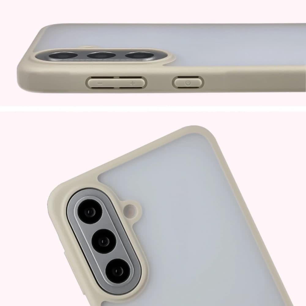 Bizon Case Angelo Samsung Galaxy A57 5G semi-transparent cu un cadru bej
 - 3