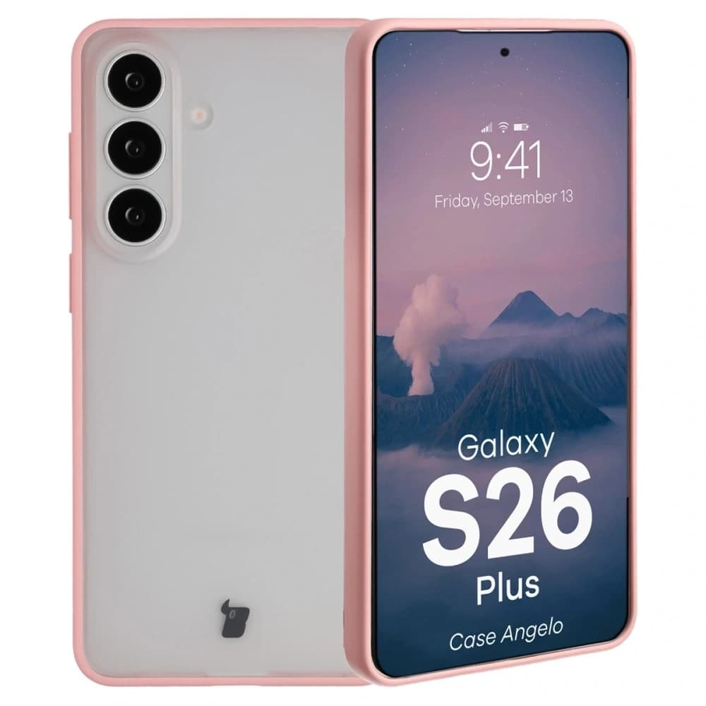Bizon Case Angelo Samsung Galaxy S26+ Plus poloprůhledný s světle růžovým rámem
 - 1