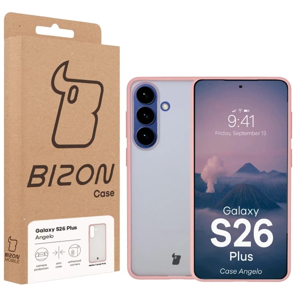 Bizon Case Angelo Samsung Galaxy S26+ Plus poloprůhledný s světle růžovým rámem
 - 6
