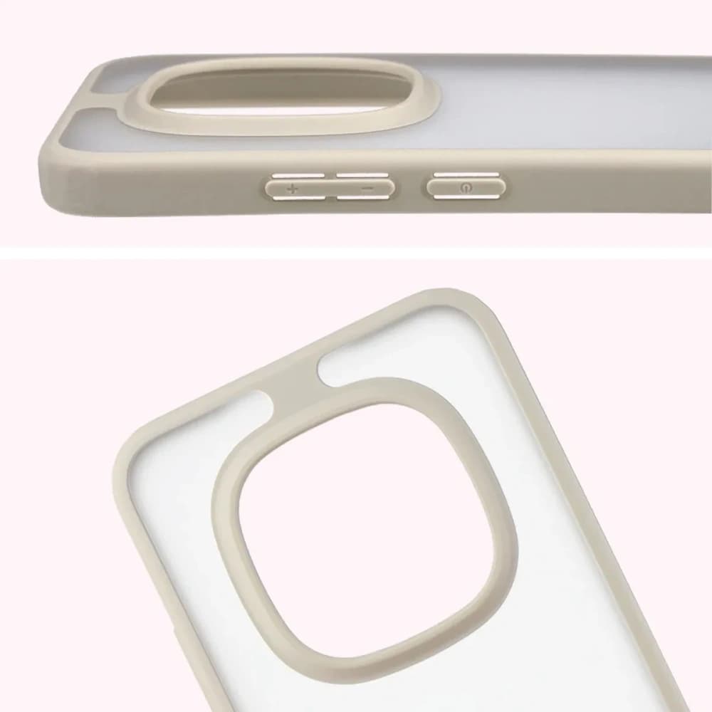 Etui Bizon Case Angelo do Xiaomi Redmi Note 15 Pro 5G półprzezroczyste z beżową ramką - 3