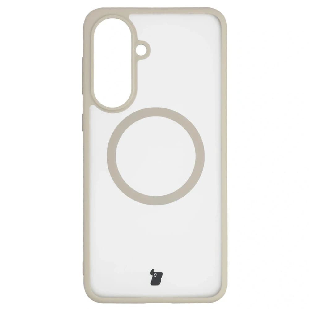 Etui z pierścieniem magnetycznym Bizon Case MatteO do Samsung Galaxy A57 5G przydymione-beżowe - 2