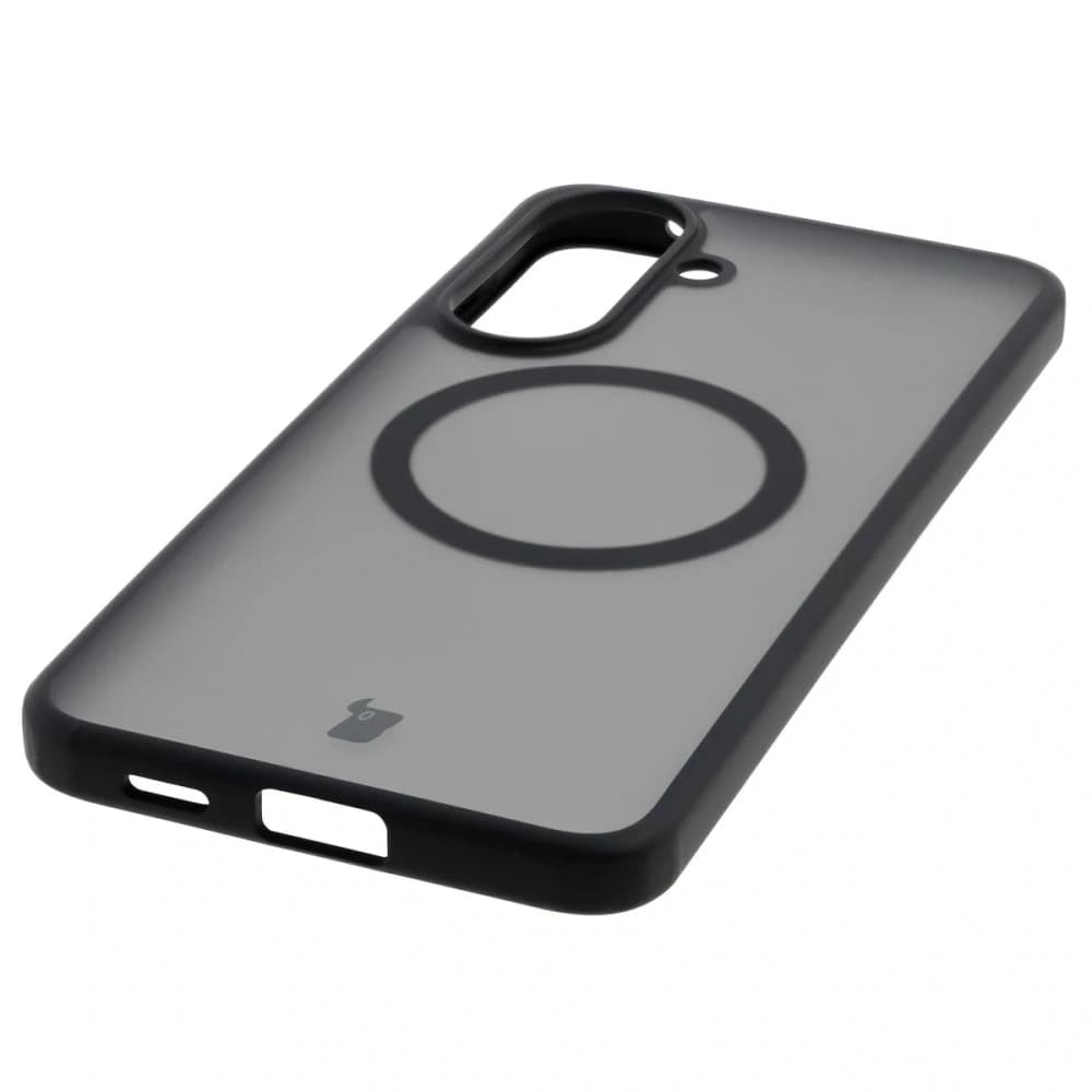 Etui z pierścieniem magnetycznym Bizon Case MatteO do Samsung Galaxy A57 5G przydymione-czarne - 6
