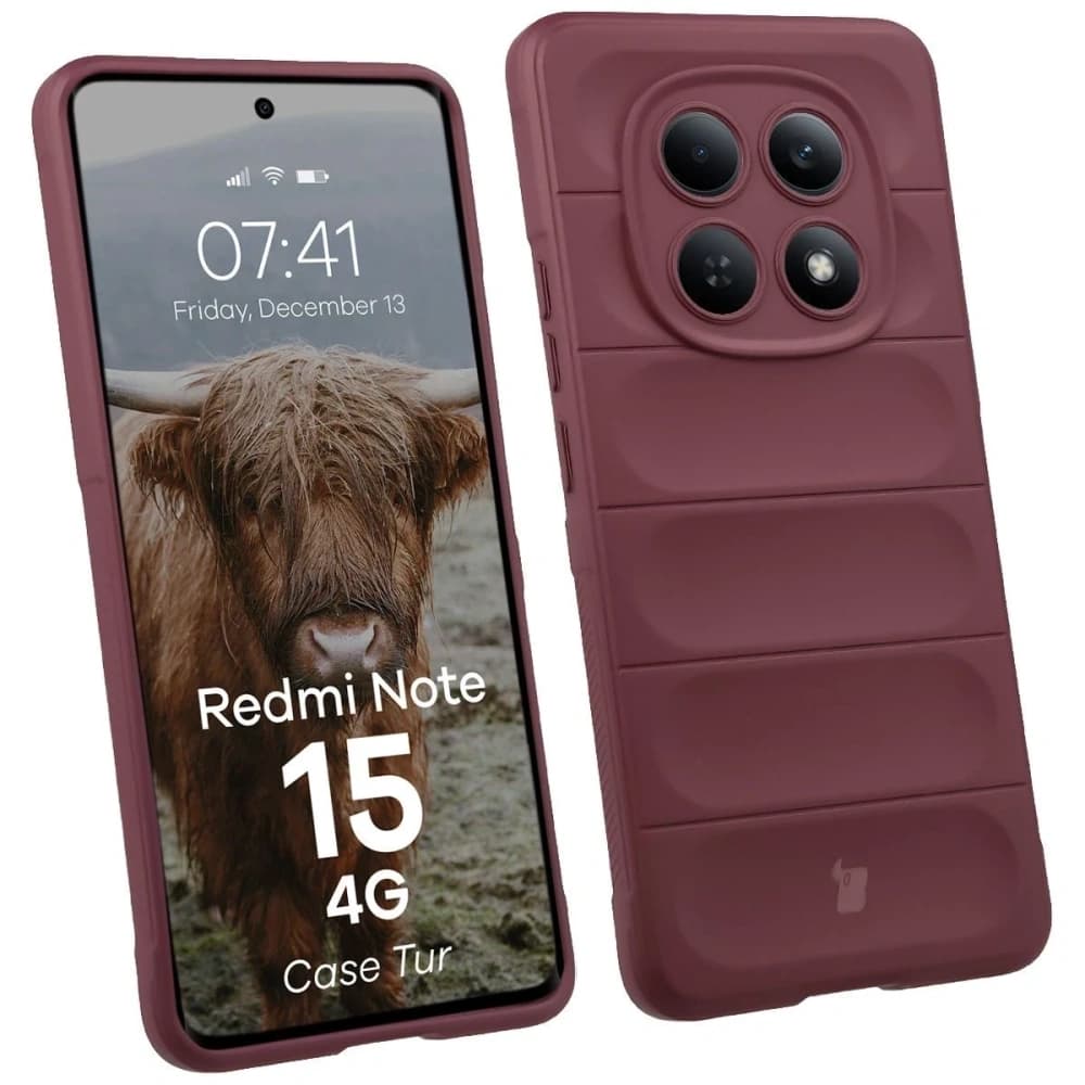 Pancerne etui Bizon Case Tur do Xiaomi Redmi Note 15 4G burgundowe - 1
