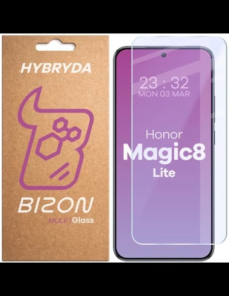 Elastyczne szkło hybrydowe Bizon Glass Mule do Honor Magic8 Lite