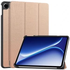 Etui z klapką Bizon Case Tab Croc do OnePlus Pad Go 2 / Oppo Pad Air5 różowozłote