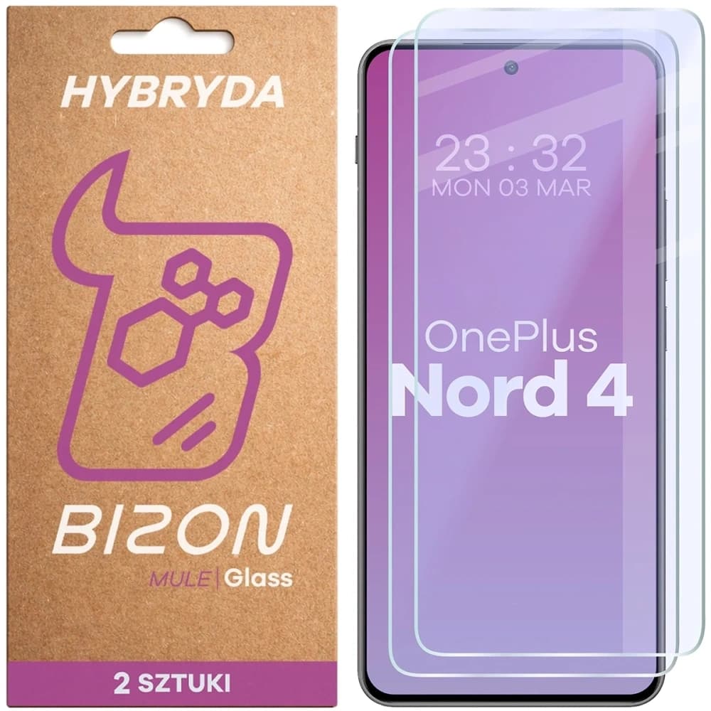Elastyczne szkło hybrydowe Bizon Glass Mule Duo do OnePlus Nord 4 [2 PACK] - 1