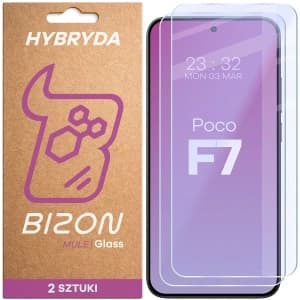 Elastyczne szkło hybrydowe Bizon Glass Mule Duo do Xiaomi POCO F7 [2 PACK]