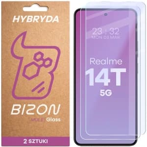 Elastyczne szkło hybrydowe Bizon Glass Mule Duo do Realme 14T 5G [2 PACK]