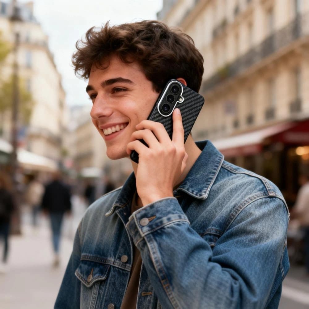 Tech-Protect Ion Carbon MagSafe Samsung Galaxy S26 Fekete/ezüst
 - 4