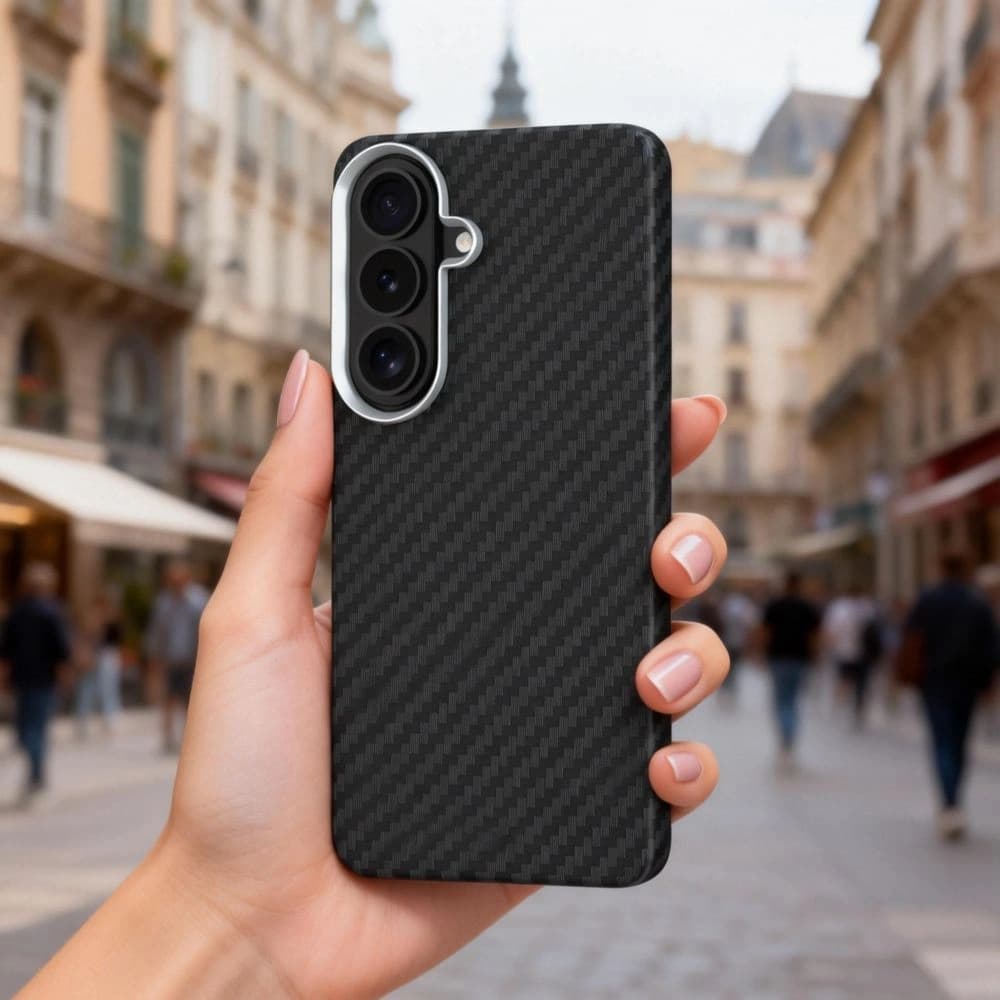 Tech-Protect Ion Carbon MagSafe Samsung Galaxy S26 Fekete/ezüst
 - 5