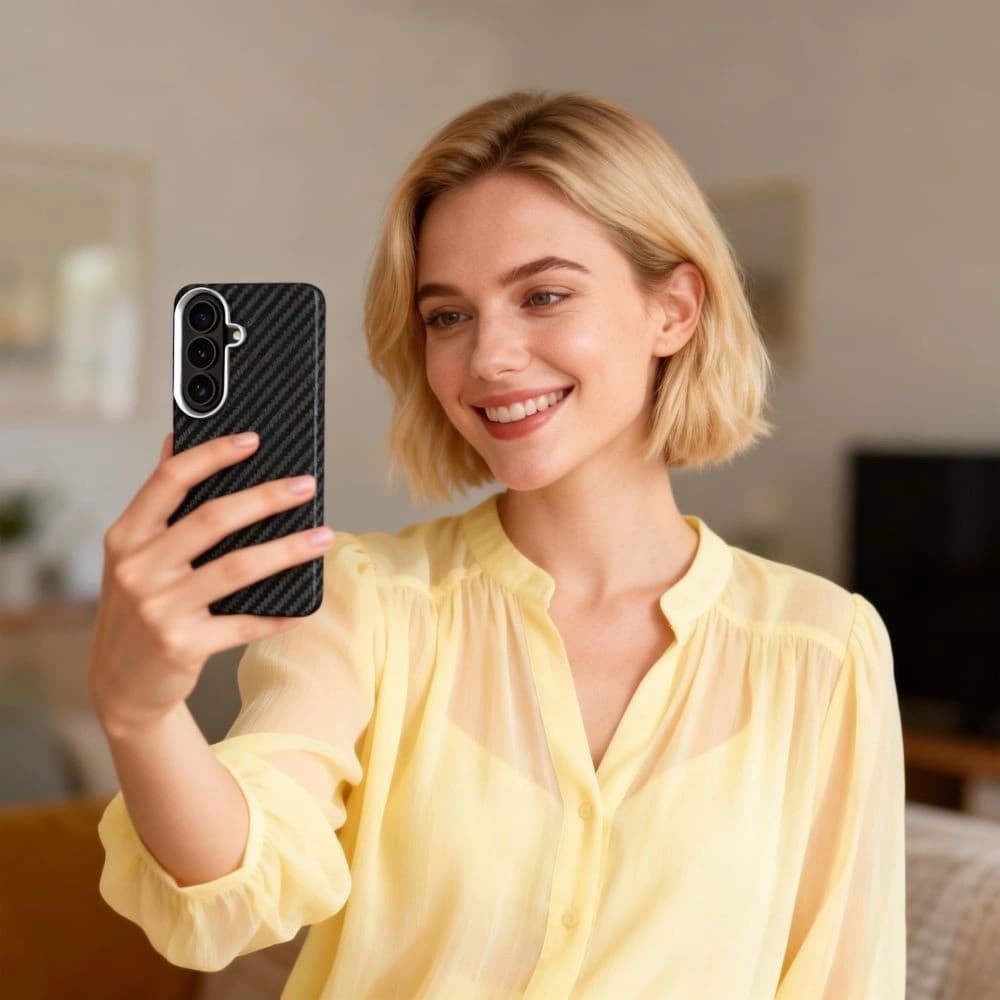 Tech-Protect Ion Carbon MagSafe Samsung Galaxy S26 Fekete/ezüst
 - 6