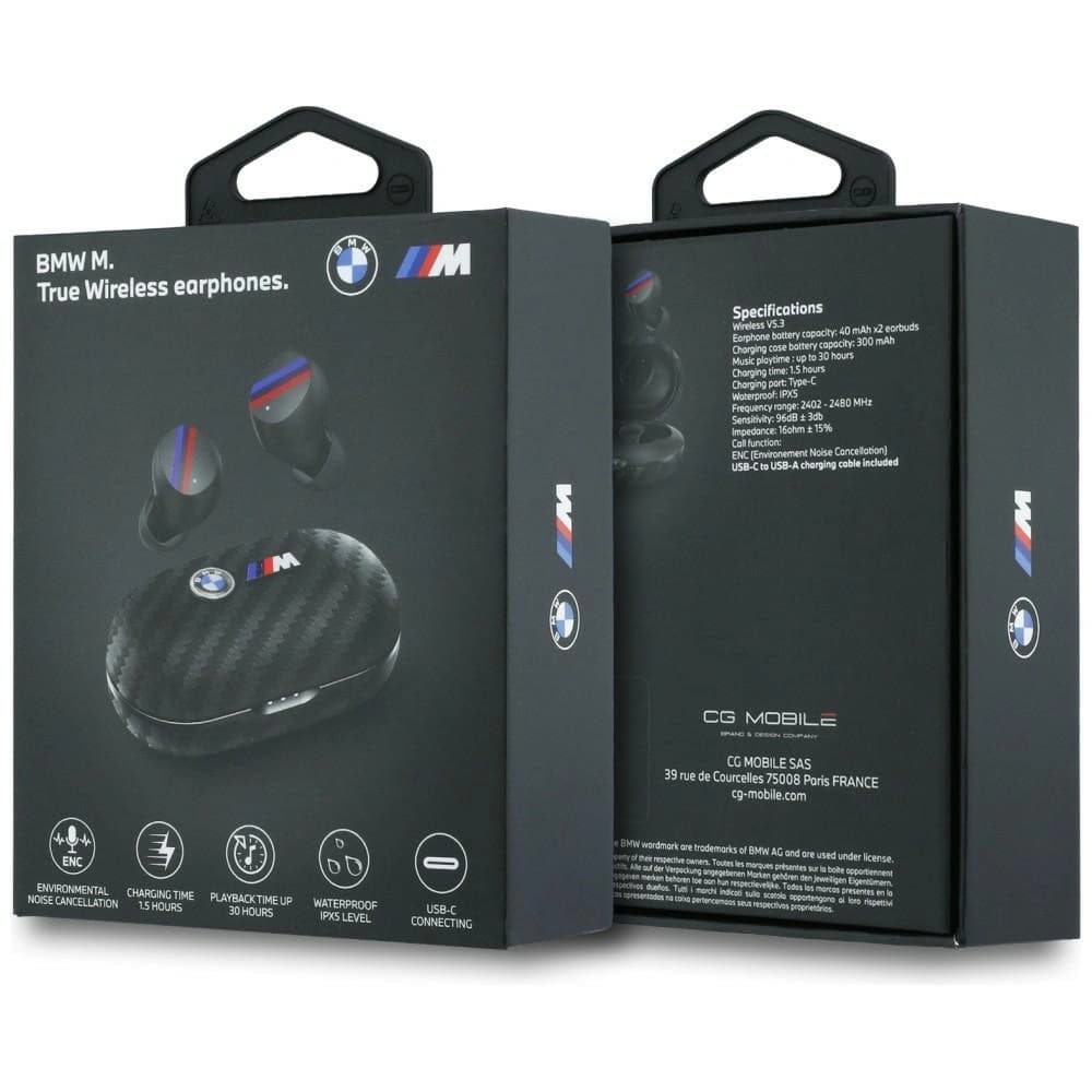 BMW Wireless in-ear Bluetooth TWS headphones Carbon Metal Logo ENC black - 6