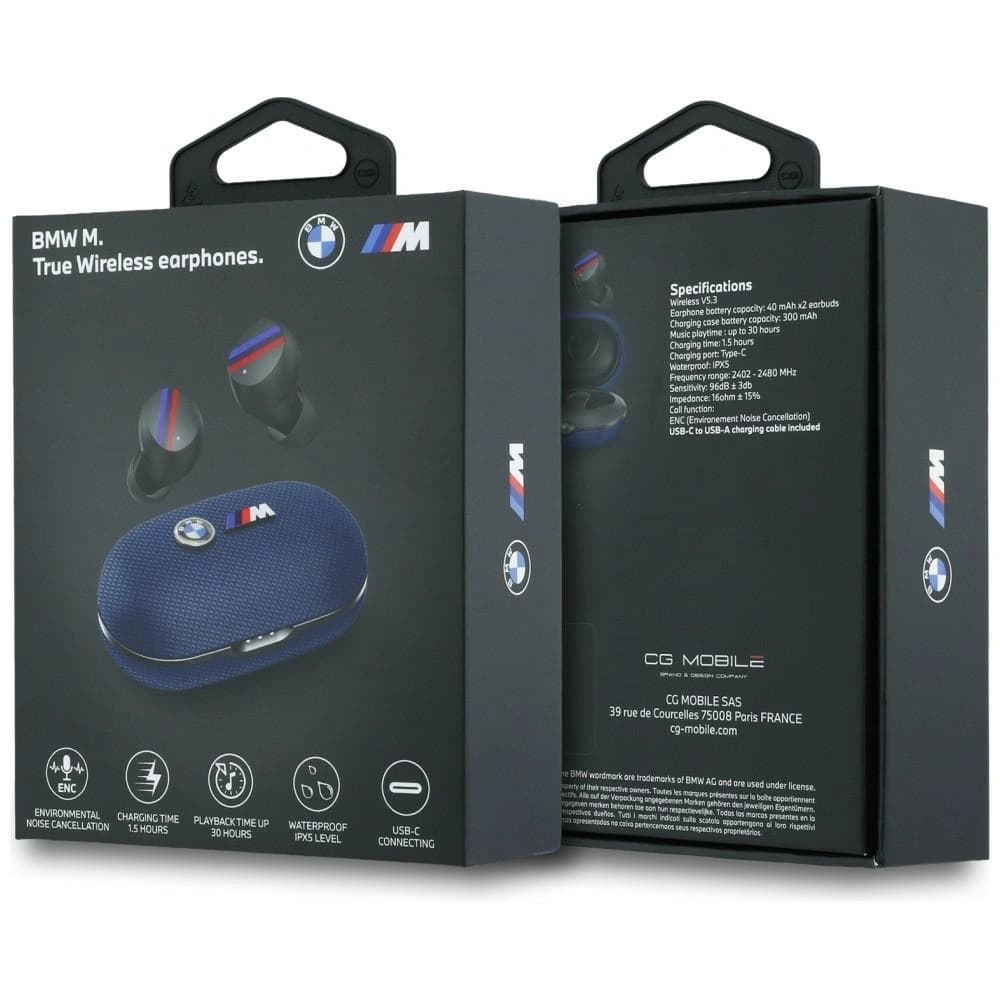 BMW Wireless in-ear Bluetooth TWS headphones M Metal Logo ENC blue - 6