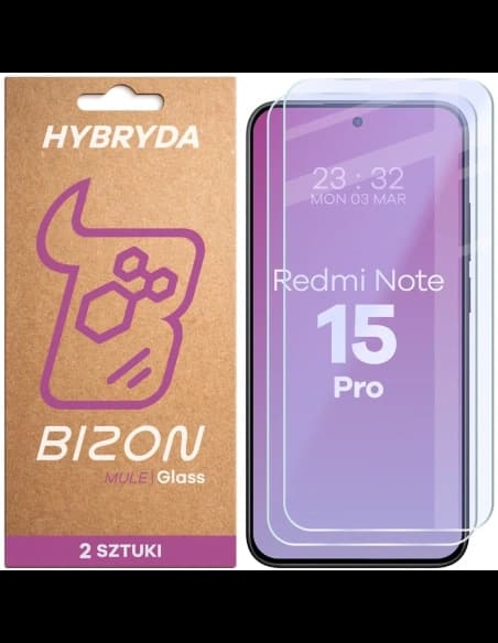 Elastyczne szkło hybrydowe Bizon Glass Mule Duo do Xiaomi Redmi Note 15 Pro 4G / 5G [2 PACK]