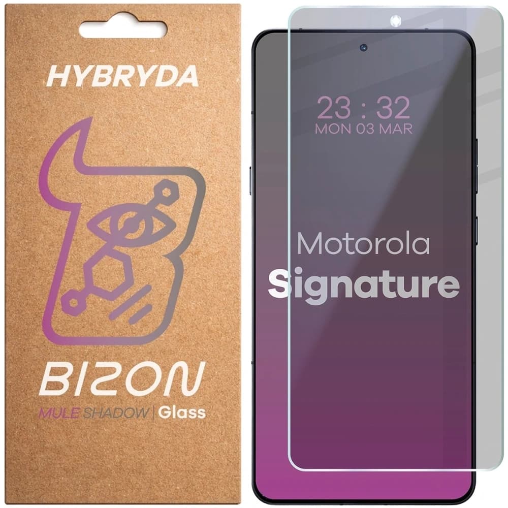 Prywatyzujące szkło hybrydowe Bizon Glass Mule Shadow do Motorola Signature matowe - 1