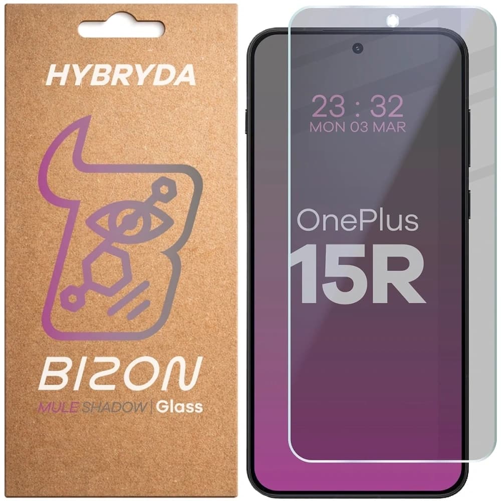 Prywatyzujące szkło hybrydowe Bizon Glass Mule Shadow do OnePlus 15R matowe - 1