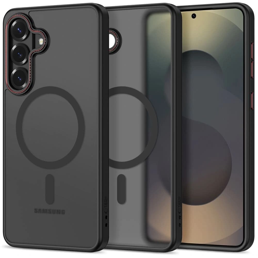 Tech-Protect MagCam MagSafe Samsung Galaxy S26+ Plus matná černá/červená - 1