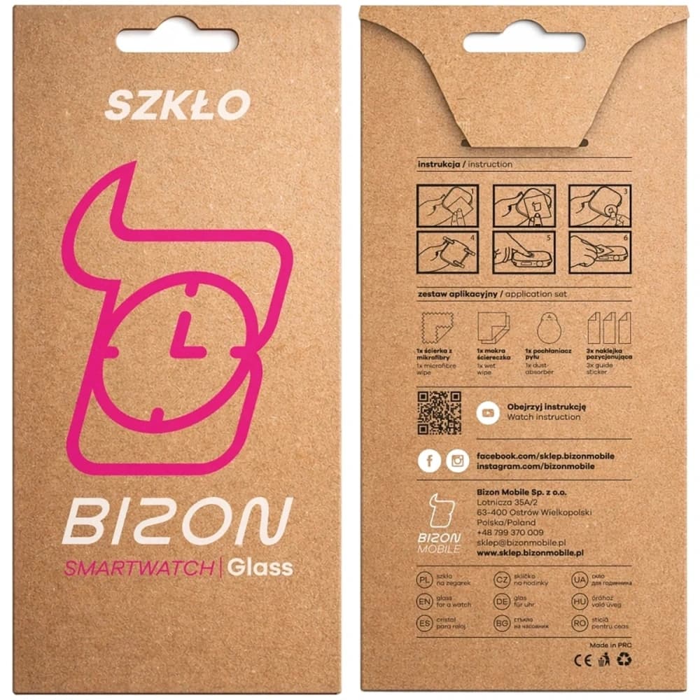 Szkło hybrydowe Bizon Glass Watch Edge Hybrid dla OnePlus Watch Lite 45 mm czarne - 6