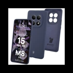 Silikonowe etui Bizon Soft Case do Xiaomi Redmi Note 15 / POCO M8 5G ciemnoniebieskie