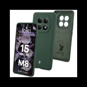 Silikonowe etui Bizon Soft Case do Xiaomi Redmi Note 15 / POCO M8 5G ciemnozielone