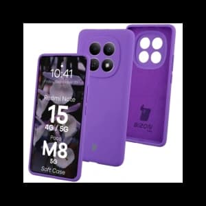 Silikonowe etui Bizon Soft Case do Xiaomi Redmi Note 15 / POCO M8 5G fioletowe