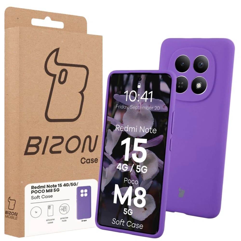 Silikonowe etui Bizon Soft Case do Xiaomi Redmi Note 15 / POCO M8 5G fioletowe - 7