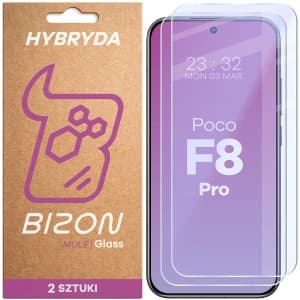 Elastyczne szkło hybrydowe Bizon Glass Mule Duo do Xiaomi POCO F8 Pro [2 PACK]