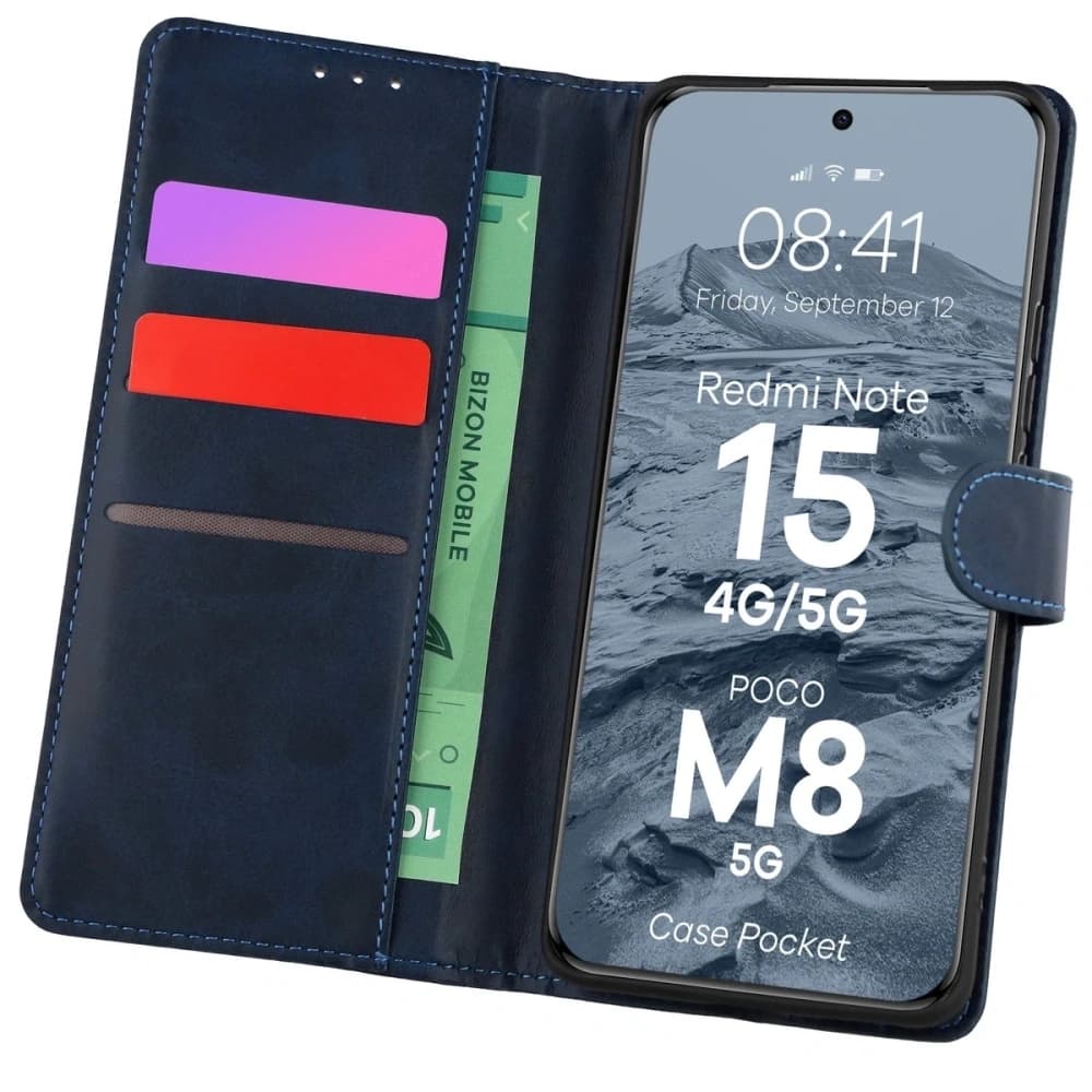 Bizon Case Pocket Xiaomi Redmi Note 15 / POCO M8 5G albastru închis
 - 1