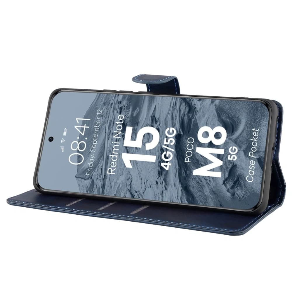 Bizon Case Pocket Xiaomi Redmi Note 15 / POCO M8 5G albastru închis
 - 5