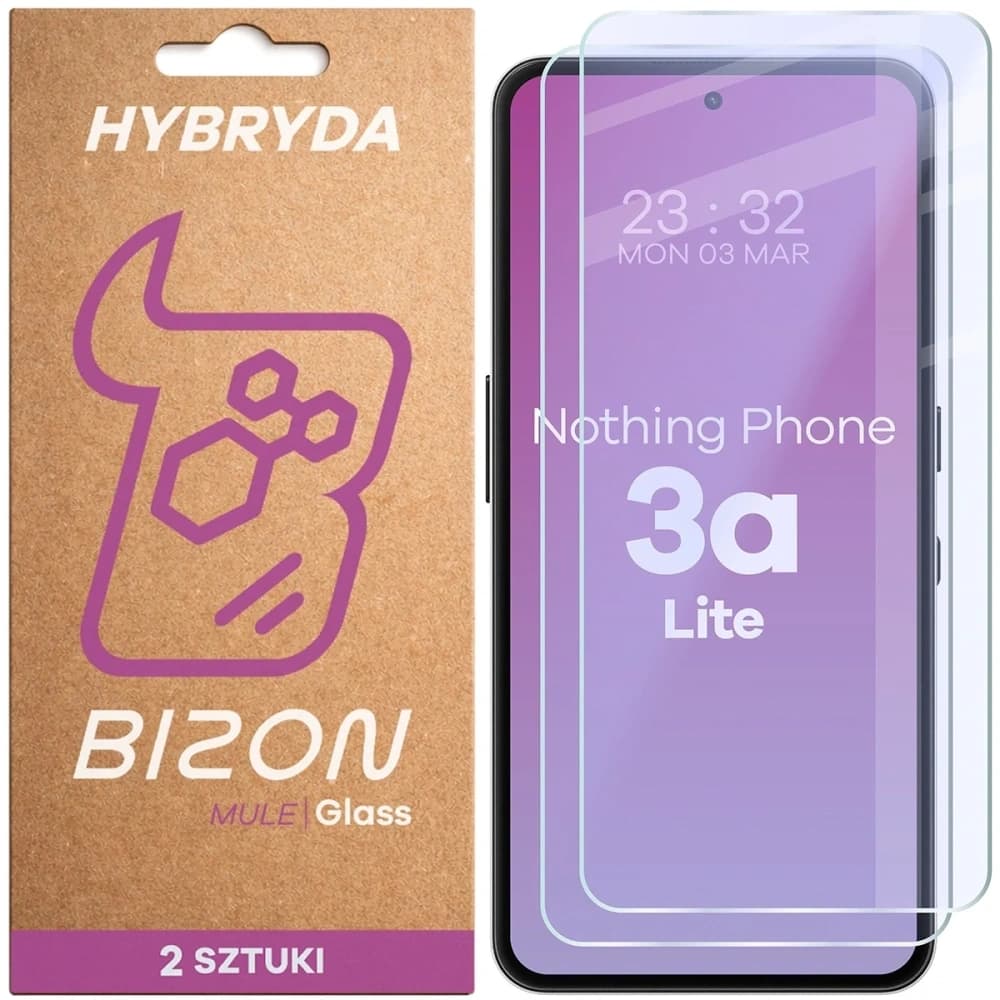 Bizon Glass Mule Duo Nothing Phone (3a) Lite [2 PACK] - 1