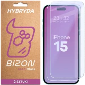 Bizon Glass Mule Duo Apple iPhone 15 [2 PACK]