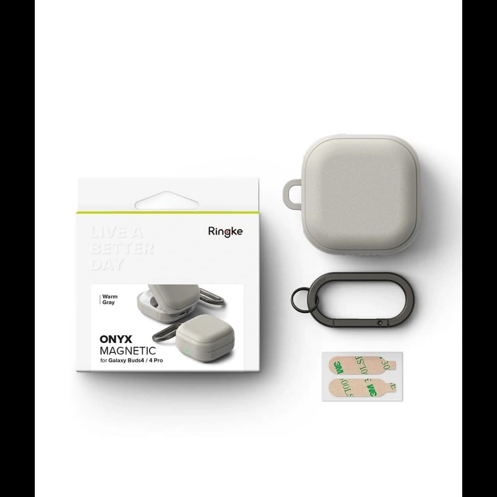 Etui Ringke Onyx Magnetic MagSafe do Samsung Galaxy Buds 4 / 4 Pro Warm Grey - 6