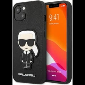 [CR] Etui Karl Lagerfeld KLHCP13SOKPK für Apple iPhone 13 mini schwarz/hartschale Saffiano Ikonik Karl's Patch