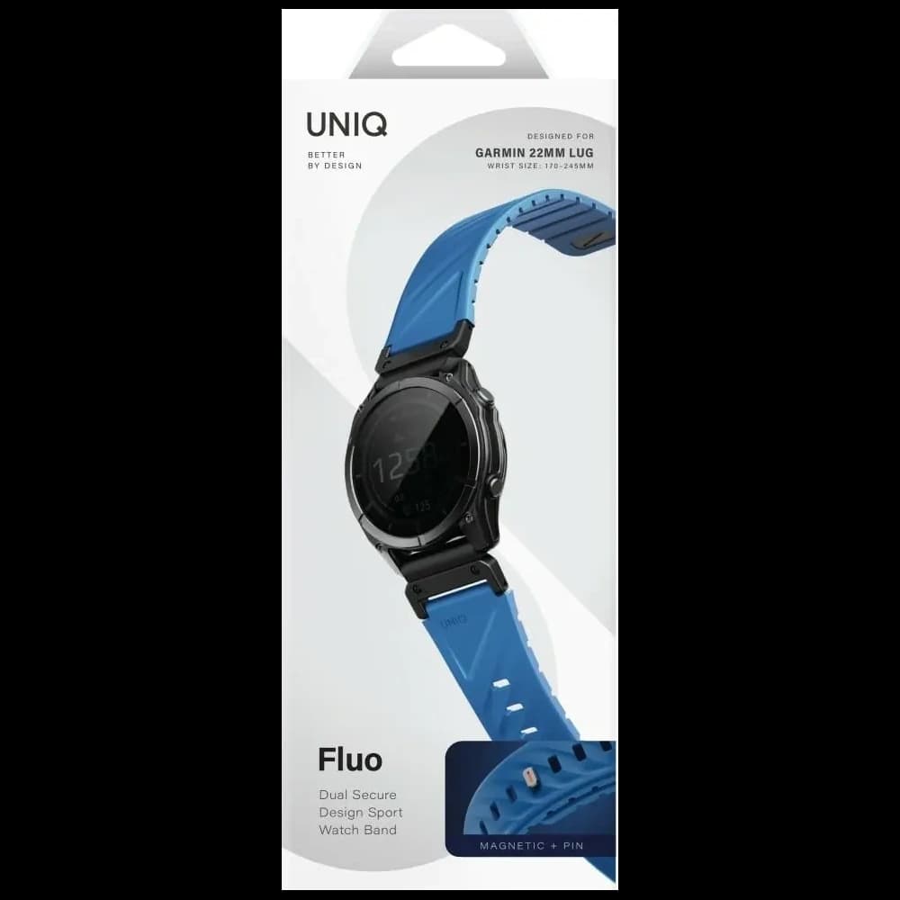 Curea UNIQ Fluo pentru Garmin 22mm albastră
 - 6