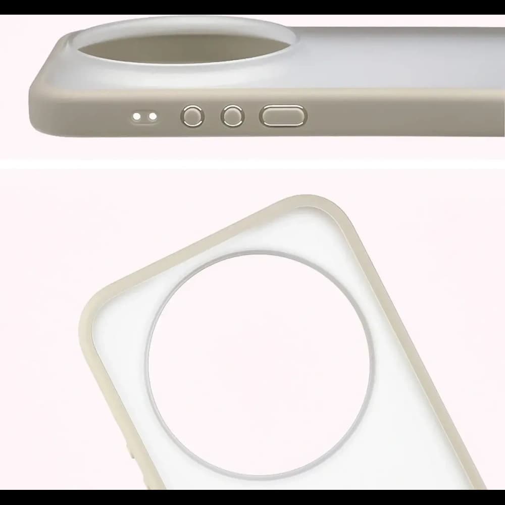 Bizon Case Angelo Xiaomi 17 Ultra félig átlátszó, bézs kerettel 
 - 3