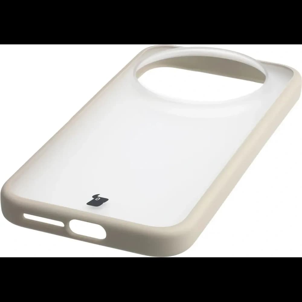 Bizon Case Angelo Xiaomi 17 Ultra félig átlátszó, bézs kerettel 
 - 5